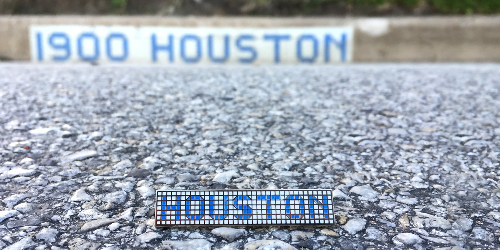 Houston Blue Tile Pin